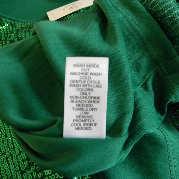 Green Sequin Top Plus Sz 18/20 Cato Short Sleeve NWT - Picture 7 of 7